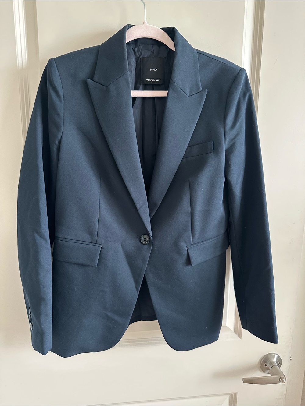 Mango Men's Dark Navy Single-Button Blazer